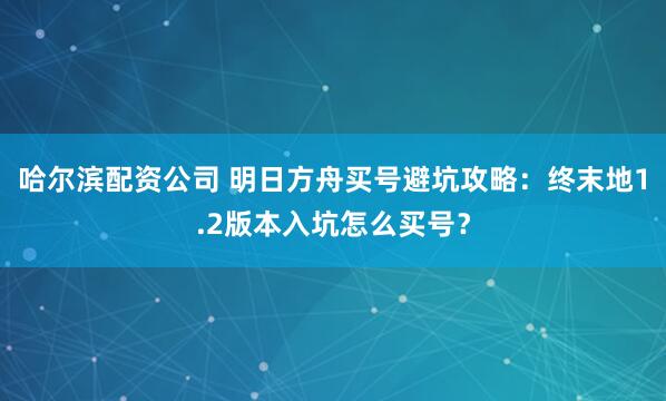 哈尔滨配资公司 明日方舟买号避坑攻略：终末地1.2版本入坑怎么买号？